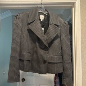 Anthropologie MAUVE Gray Pinstripe Blazer